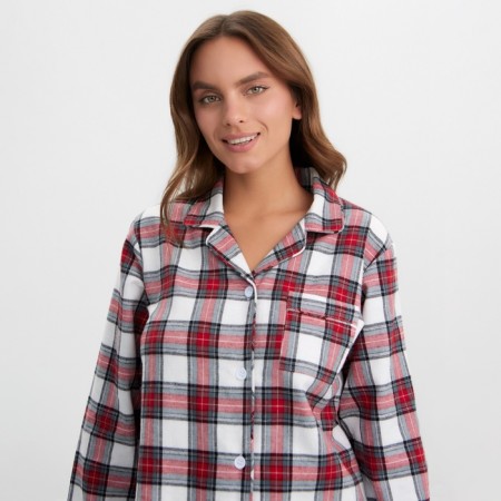Пижама женская из фланели (рубашка и брюки) KAFTAN р.44-46-1