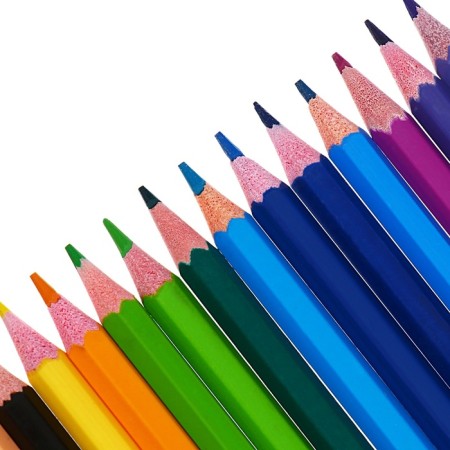 Pencils 24 colors Calligrata, economical, sharpened, hexagonal, plastic, pencil case and 3 blackographic pencils with an eraser as a gift, mix-8