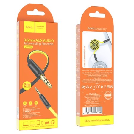 Audio cable AUX HOCO UPA16, Jack 3.5 mm (M) - Jack 3.5 mm (M), 2 m, TPE, yellow-4