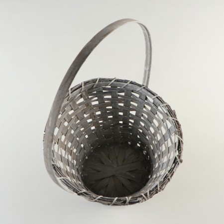 Set of wicker baskets, d23x18/42 cm, d27x19/44 cm, d29x19/46 cm, 3 pcs, gray, bamboo-4
