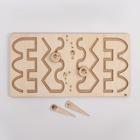 Puzzle interhemispheric board "Butterfly and waves"-4