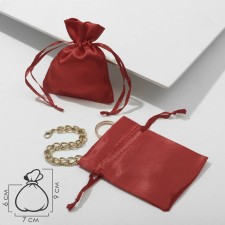 Satin gift bag, 7 × 9 cm, red color