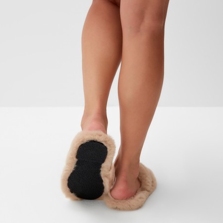 Women's slippers with open nose size 40, beige color-9