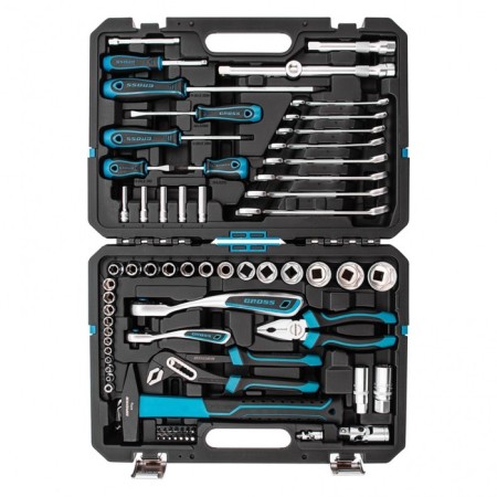 Tool set GROSS 14156, 76 items, 120 teeth, CRV 1/4 ", 1/2"-2