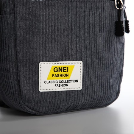 Youth bag with a zipper, gray color-3