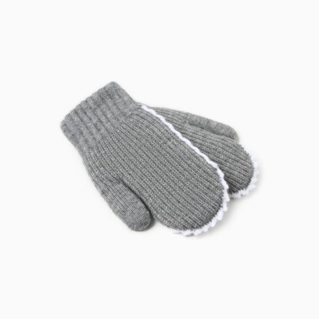 Baby mittens minku, gray color, 18 cm