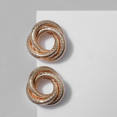 Earrings Metal "Geometry" circles intertwined, color gold-1