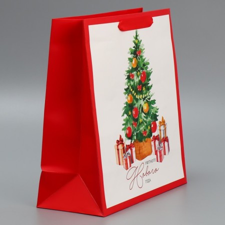 Package Gift New Year Laminated Square Happiness, 30 x 30 x 12 cm, new year-2