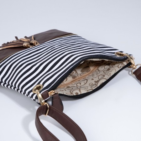 Cross-Bodi Bag on a zipper, brown color-6