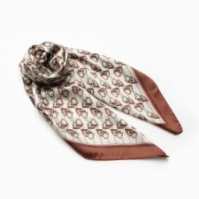 Women's scarf minku 70*70 cm, coffee