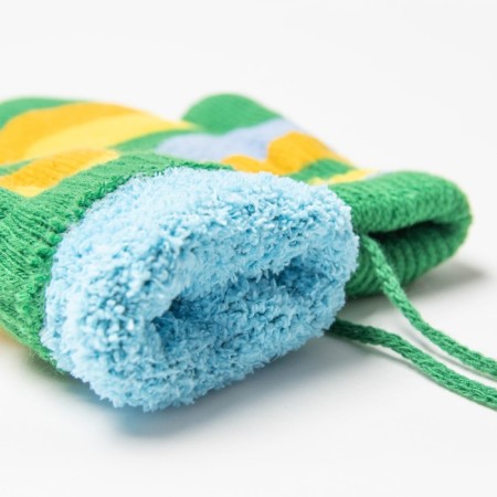 Baby mittens, green color/stripes, size 14 (4-6 years)-2
