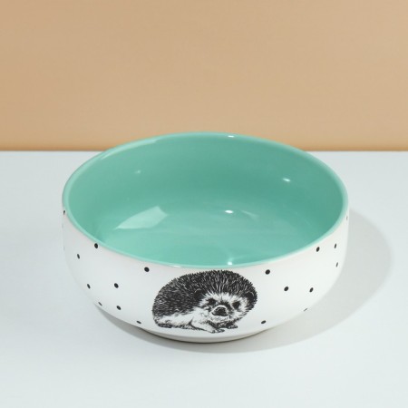 Deep plate ceramic "Hedgehog", 14.5 cm, 550 ml, white color-3
