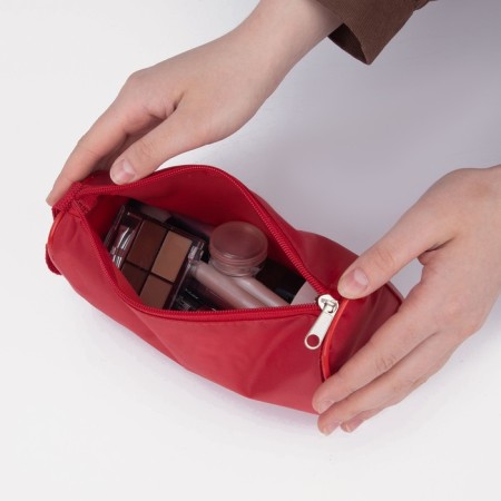 Cosmetic bag with lightning, red color-2