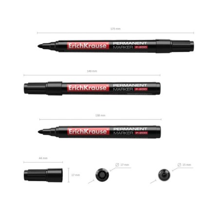 Permanent marker 0.8-2.2 mm, Erichkrause P-200, black-3