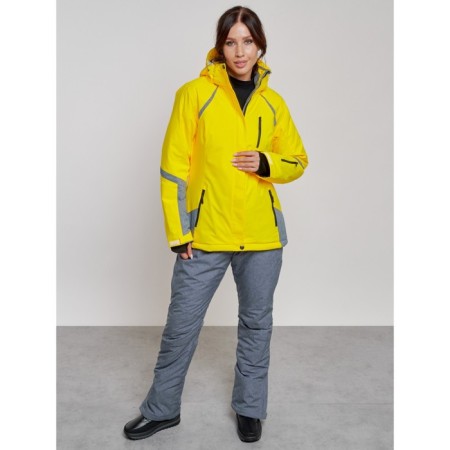 Ski costume female winter, size 44, yellow color-5