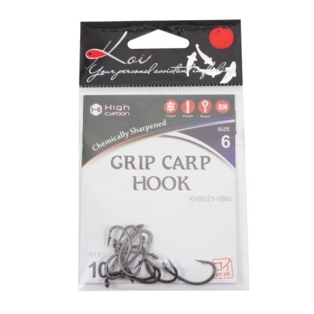 The hook KOI Grip Carp Hook, size 6 Int, BN color, 10 pcs.-3