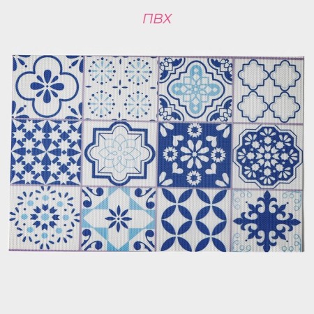 A set of serving napkins on the table “Mosaic”, 4 pcs, 45 × 30 cm, blue color-1