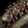 Souvenir Polystone "Seven African elephants in the gold, openwork blanket" 10.7x29x4 cm