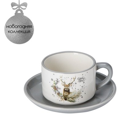 Tea pair of Dolyana "Forest Tale", 2 items: a cup 210 ml, a saucer d = 15 cm