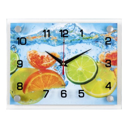 Wall clock: kitchen, "citruses in water", 20 x 26 cm