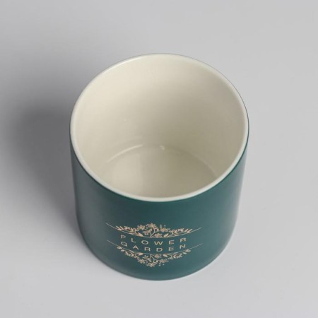 Ceramic pot with embossing, flower garden pots, 8 x 7.5 cm-4