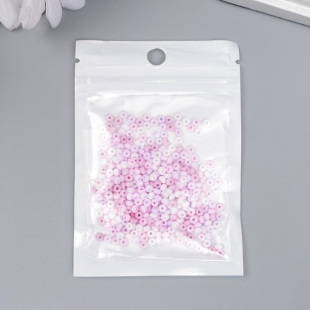 Glass 8/0 "Marshmallow. Matte. Melange. Lilac" 10 g-2
