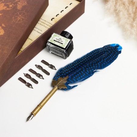 Gift set 3B1 "Herbi": Pit pen, ink, tips, blue