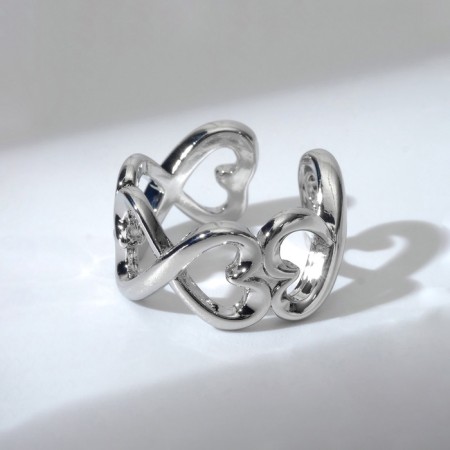 The ring "infinity" of the heart, the color is silver, dimensionless-2