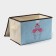 Stellid box for storage with a flamingos lid, 39 × 25 × 25 cm, beige color