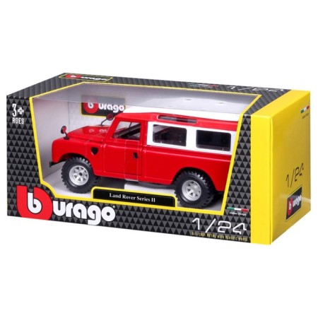 BBURAGO LAND Rover Series II, Die-Cast, 1:25, opening doors, red red-10