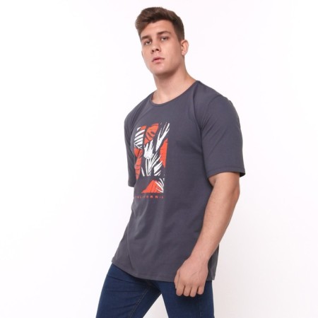T-shirt male, dark gray color, size 46-2