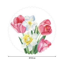 The tablecloth “Spring bouquet”, round, Saten, d = 150 cm