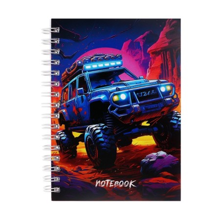 Note book A6, 80 sheets in a cage on the crest of Bright Cars, covered cardboard, an offset block 60 g/m2, mix-1