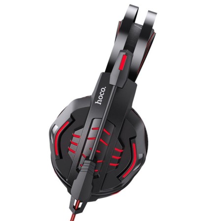 Hoco W102 headphones, game, full -size, microphone, USB, 3.5mm, 2 m, red-3
