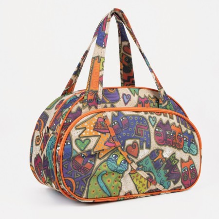 Road bag with lightning, external pocket, colorful/orange color