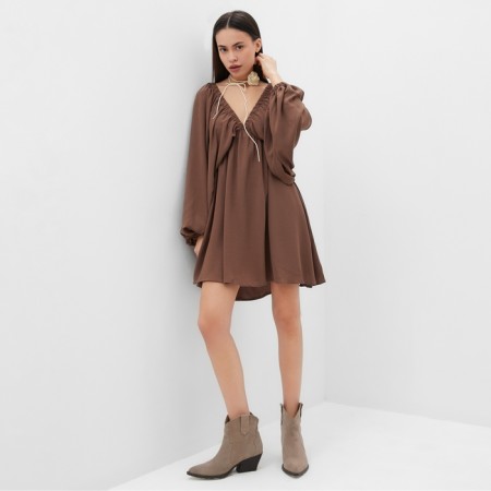 Women's dress MIST with a deep neckline river. 42, brown-4