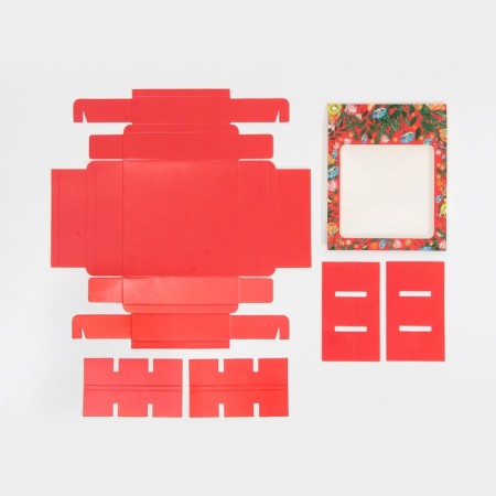 Box for 9 sweets with cells "Bright New Year" 14.5 x 14.5 x 3.5 cm, New Year-7