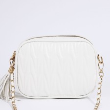 Bag Cross-Bodi with a zipper, white color