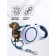 Roulette with a system of effective twisting a leash, 5 m, up to 20 kg, gray-blue