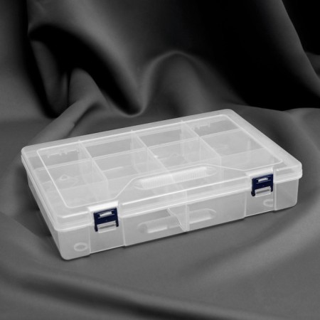 Organizer for needlework, with removable cells, 10 departments, 31 × 20.5 × 6 cm, the color is transparent-2
