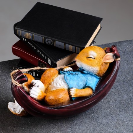 Squirrel "Squirrel in hammock" 29x13x17cm-2