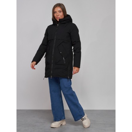 Winter jacket female, size 50, black color-1