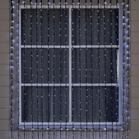 Girlynda "Waterfall" 2 × 6 m, IP44, UMS, dark thread, 1500 LED, white glow, 8 modes, 220 V
