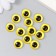 Decor (cabochon) for creativity glass "yellow eye" d = 1.2 cm