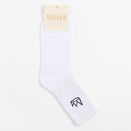 Minaku socks "Crown", white color, rr 38-39 (25 cm)-4