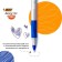 A set of ballpoint pens 6 pieces + 2 as a gift by BIC "Round STIC EXACT", node 0.8 mm, thin letter, rubber emphasis