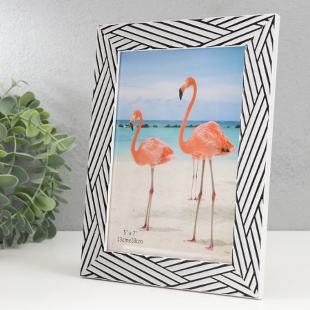 Photo frame plastic 13x18 cm "Black lines on white" 21.5x16.5 cm-2