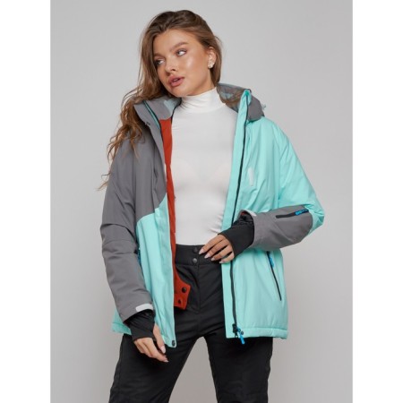 Ski jacket women's winter, size 56, turquoise color-12