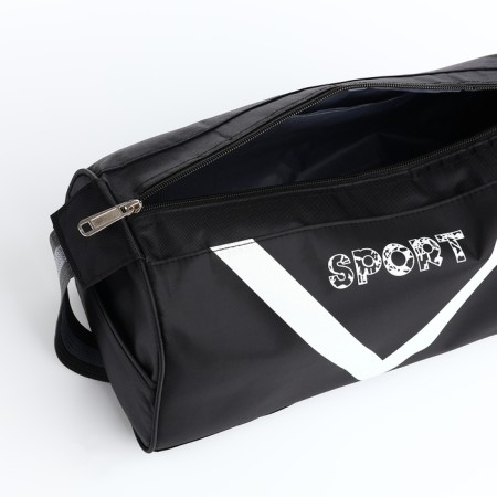 Sports bag, lightning department, side grid, long belt, black color-3