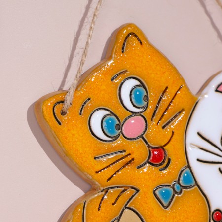Сувенир "Котик", 15х11 см, майолика-3